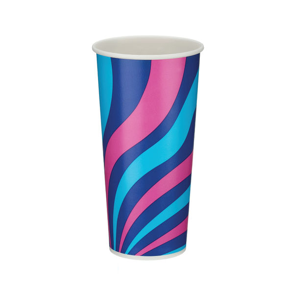 Single Wall Cold Paper Cup PE Lined 22oz Assorted (Pack of 1000) D01106