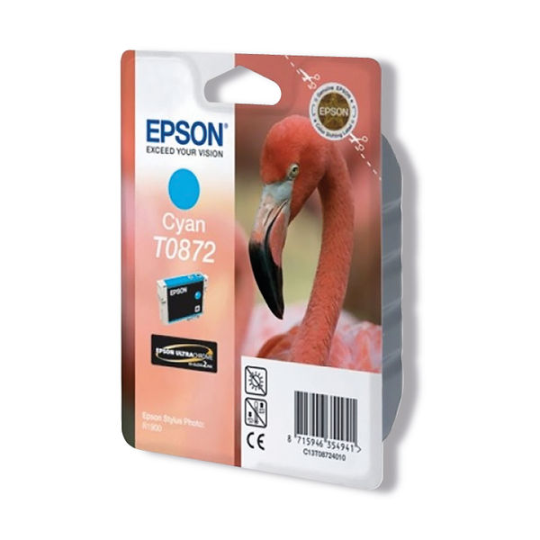 Epson T0872 Ink Cartridge Ultra Chrome Hi-Gloss 2 Flamingo Cyan C13T08724010