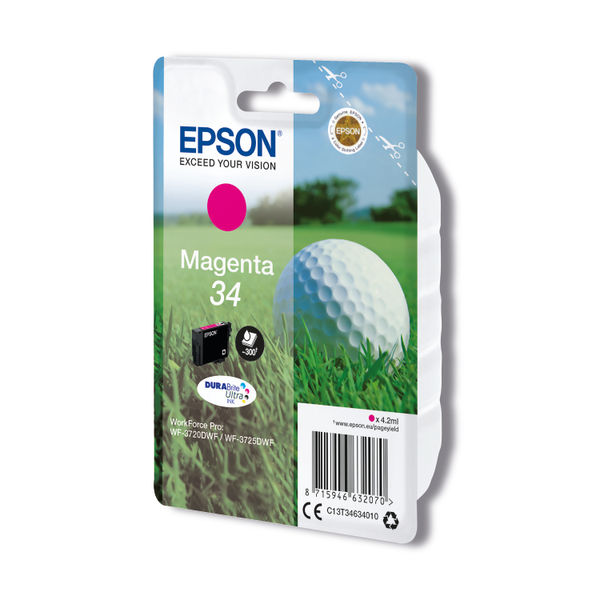 Epson 34 Ink Cartridge DURABrite Ultra Golf Ball Magenta C13T34634010