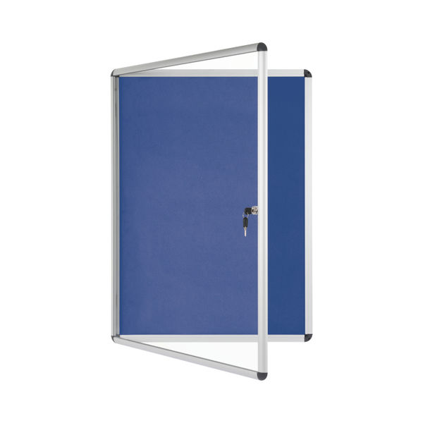 Bi-Office Enclore Felt Indoor Lockable Glazed Case 1160x981x35mm Blue VT640107150