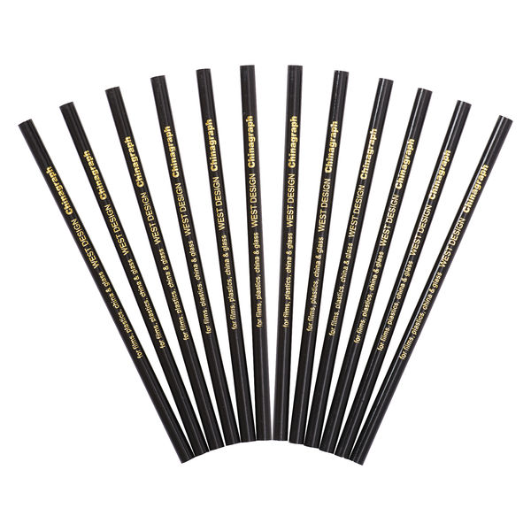 West Design Chinagraph Marking Pencil Black (Pack of 12) RS525653