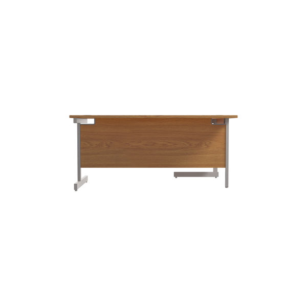 Jemini Radial Left Hand Cantilever Desk 1600x1200x730mm Nova Oak/Silver KF801740