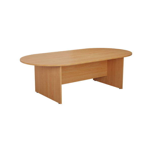 Jemini D-End Meeting Table 2400x1000x730mm Beech KF816708