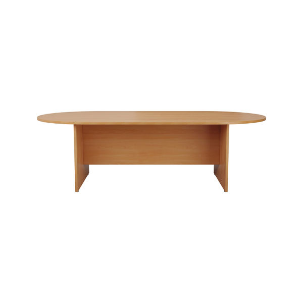 Jemini D-End Meeting Table 2400x1000x730mm Beech KF816708