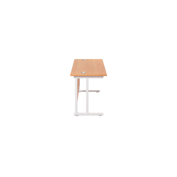 Jemini Rectangular Cantilever Desk 1200x600x730mm Beech/White KF806264