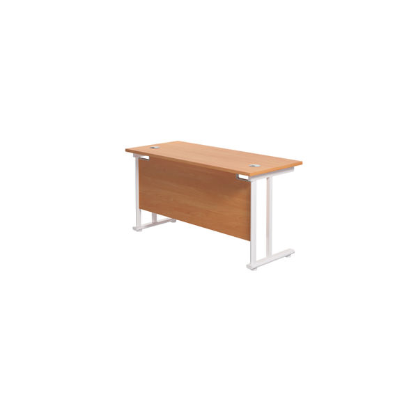 Jemini Rectangular Cantilever Desk 1200x600x730mm Beech/White KF806264