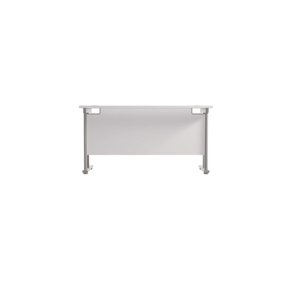 Jemini Rectangular Cantilever Desk 1400x600x730mm White/Silver KF806356