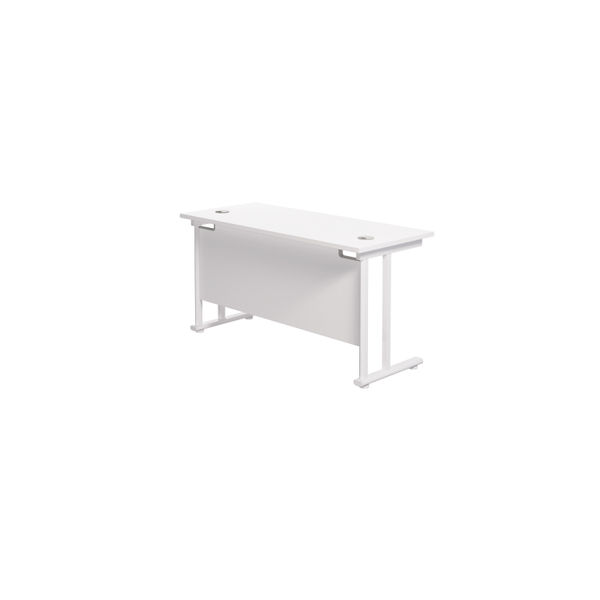 Jemini Rectangular Cantilever Desk 1400x600x730mm White/White KF806417