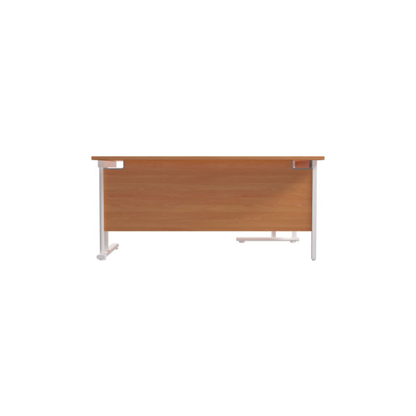 Jemini Radial Left Hand Cantilever Desk 1600x1200x730mm Beech/White KF807643