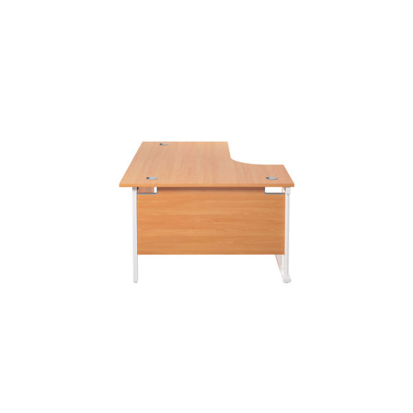 Jemini Radial Left Hand Cantilever Desk 1600x1200x730mm Beech/White KF807643