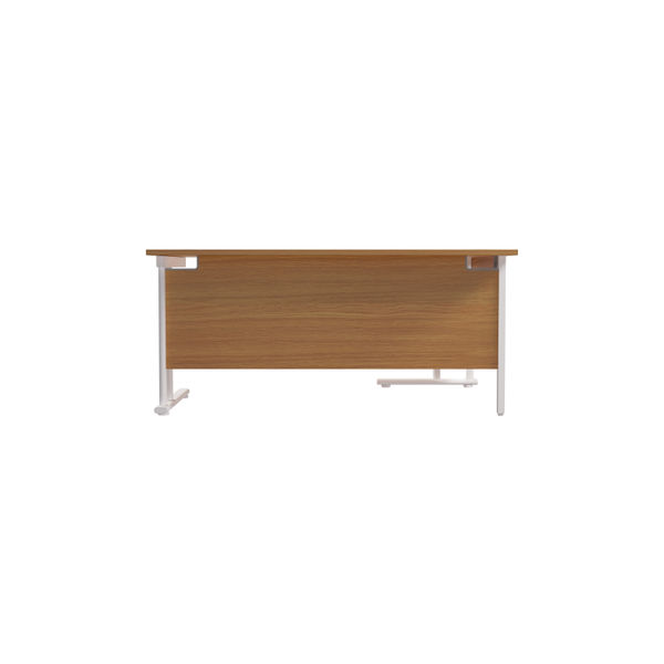 Jemini Radial Left Hand Cantilever Desk 1600x1200x730mm Nova Oak/White KF807667