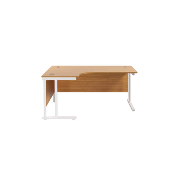 Jemini Radial Left Hand Cantilever Desk 1600x1200x730mm Nova Oak/White KF807667