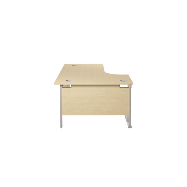 Jemini Radial Left Hand Cantilever Desk 1800x1200x730mm Maple/Silver KF807803