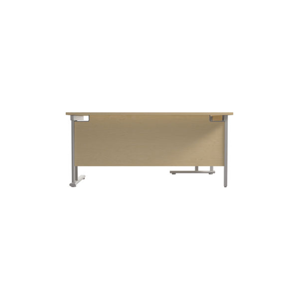 Jemini Radial Left Hand Cantilever Desk 1800x1200x730mm Maple/Silver KF807803