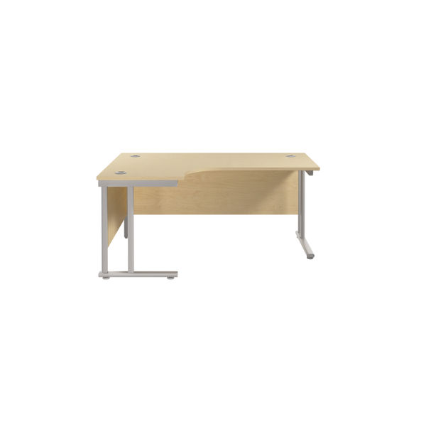 Jemini Radial Left Hand Cantilever Desk 1800x1200x730mm Maple/Silver KF807803