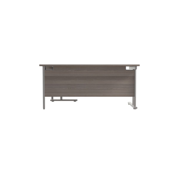 Jemini Radial Right Hand Cantilever Desk 1800x1200x730mm Grey Oak/Silver KF807834