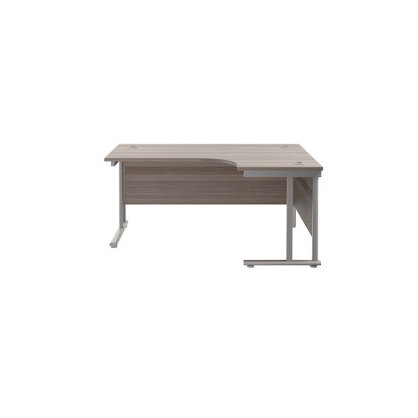 Jemini Radial Right Hand Cantilever Desk 1800x1200x730mm Grey Oak/Silver KF807834