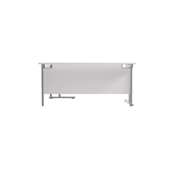 Jemini Radial Right Hand Cantilever Desk 1800x1200x730mm White/Silver KF807858