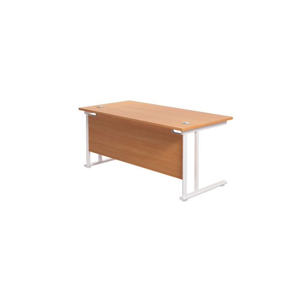 Jemini Rectangular Cantilever Desk 1800x800x730mm Beech/White KF807223