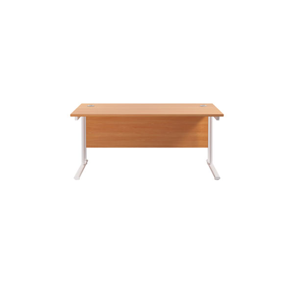 Jemini Rectangular Cantilever Desk 1800x800x730mm Beech/White KF807223