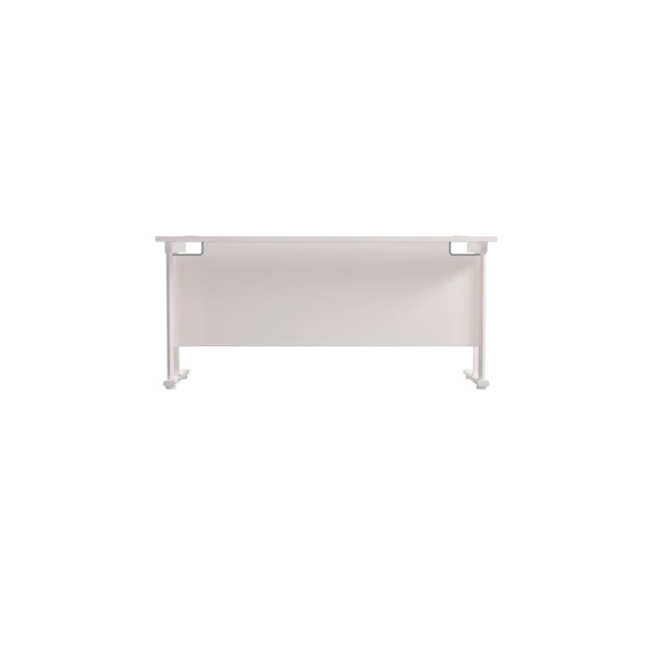 Jemini Rectangular Cantilever Desk 1600x600x730mm Grey Oak/Silver KF806455