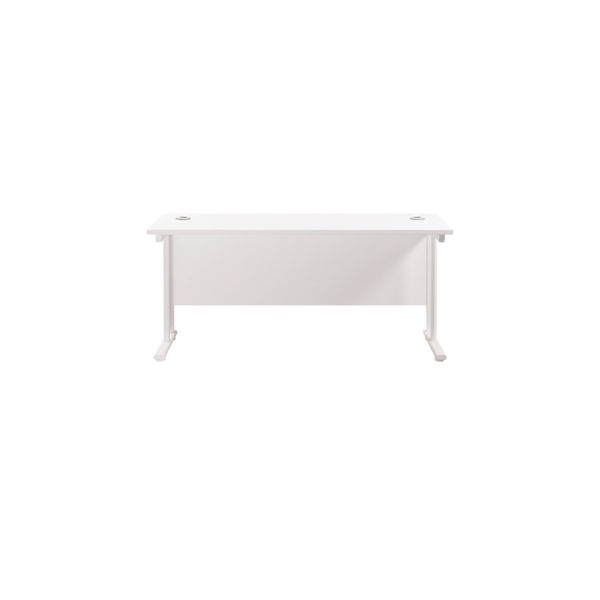 Jemini Rectangular Cantilever Desk 1600x600x730mm Grey Oak/Silver KF806455