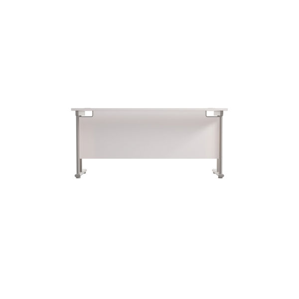 Jemini Rectangular Cantilever Desk 1600x600x730mm White/Silver KF806479