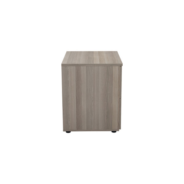 Jemini 2 Drawer Desk Side Filing Cabinet 800x600x730mm Grey Oak KF78953