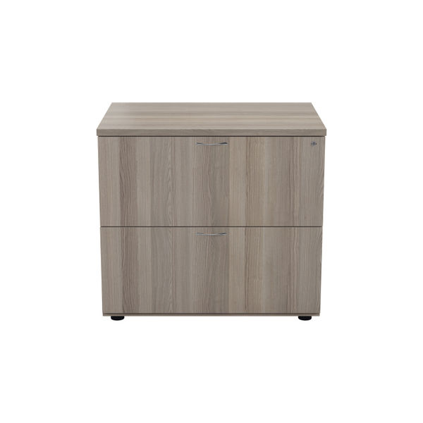 Jemini 2 Drawer Desk Side Filing Cabinet 800x600x730mm Grey Oak KF78953