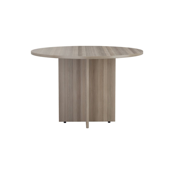 Jemini Round Meeting Table 1100x1100x730mm Grey Oak KF78959