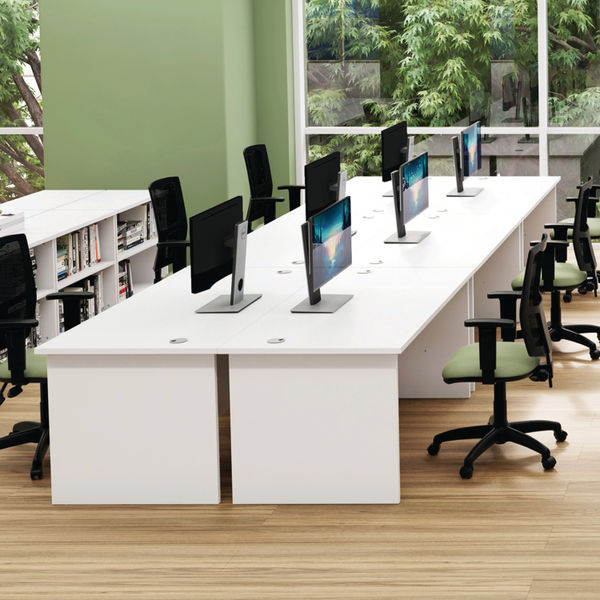 Jemini Radial Left Hand Panel End Desk 1600x1200x730mm Nova Oak KF805021