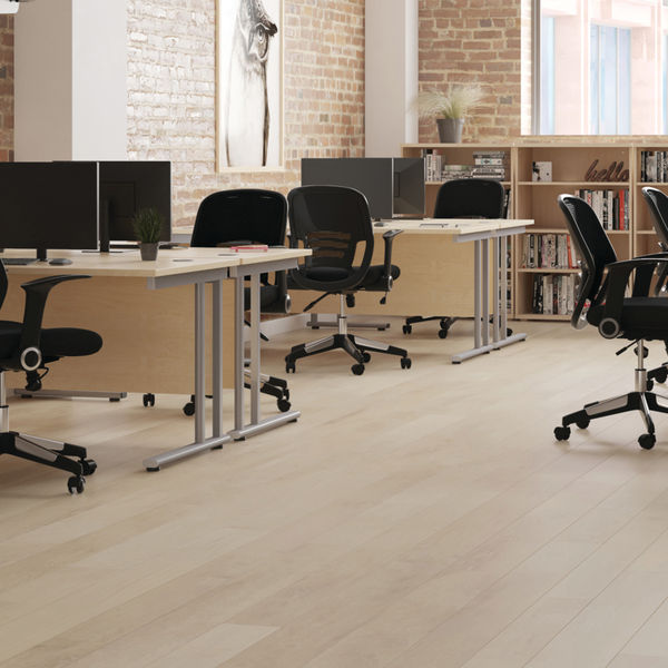 Jemini Rectangular Cantilever Desk 1600x600x730mm Grey Oak/Silver KF806455