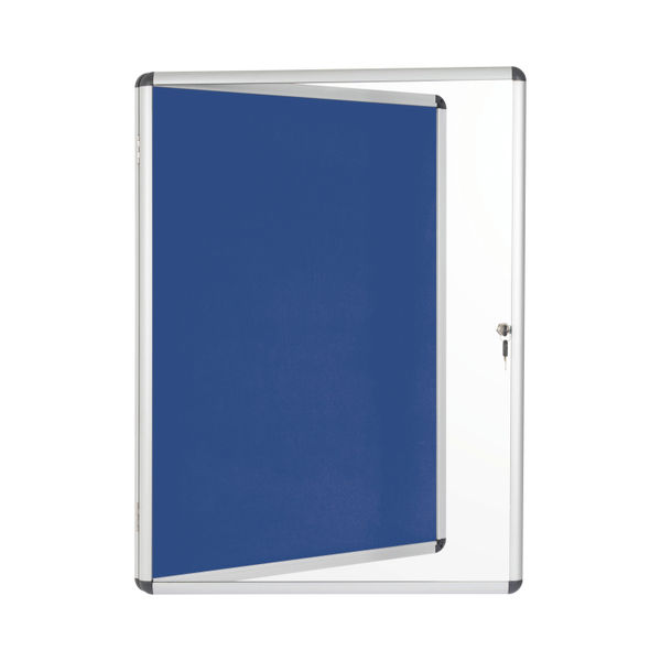 Bi-Office Enclore Felt Indoor Lockable Glazed Case 720x981x35mm Blue VT630107150