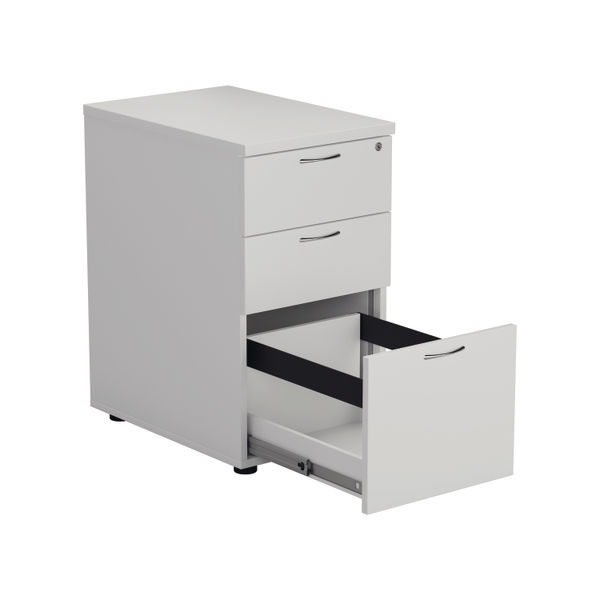 Jemini 3 Drawer Desk High Pedestal 404x600x730mm White KF74149