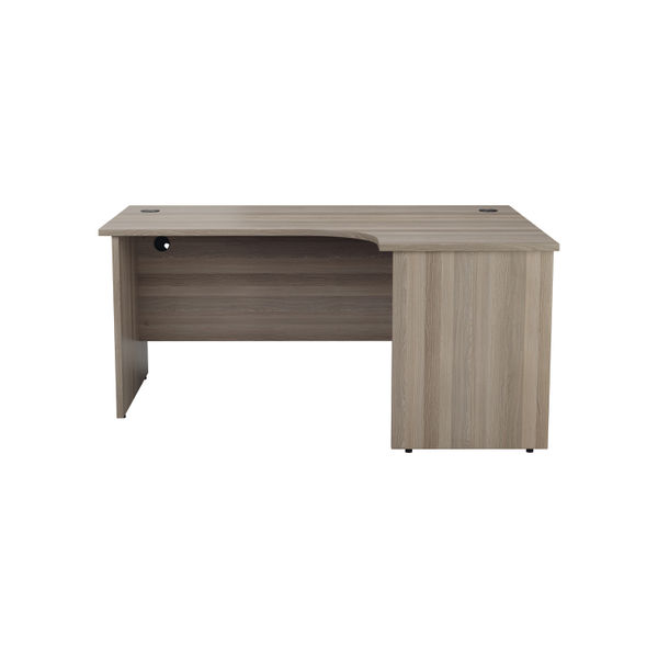 Jemini Radial Right Hand Panel End Desk 1600x1200x730mm Grey Oak KF805076