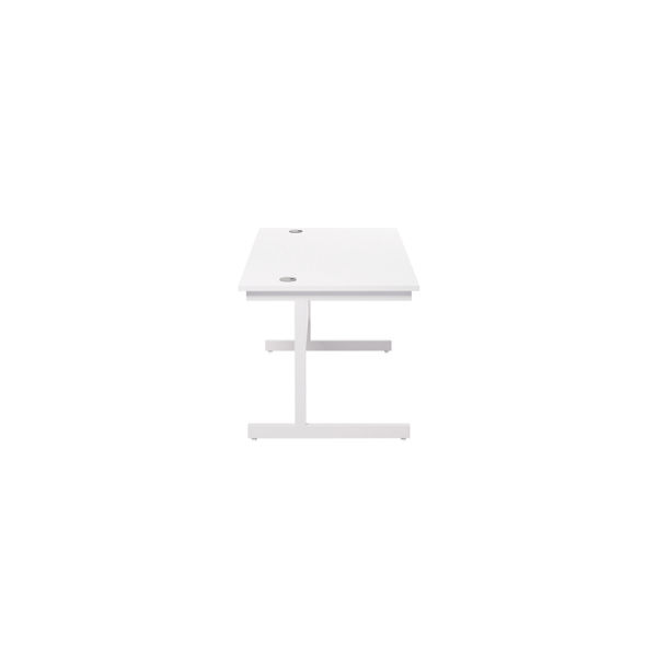 Jemini Single Rectangular Desk 1400x800x730mm White/White KF801216