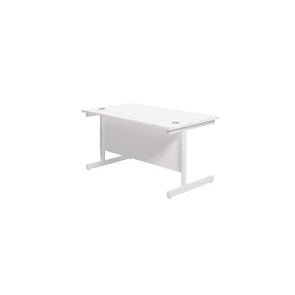 Jemini Single Rectangular Desk 1400x800x730mm White/White KF801216