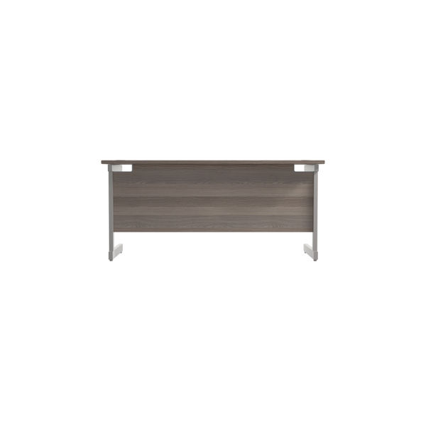 Jemini 1600x600mm Grey Oak/Silver Single Rectangular Desk