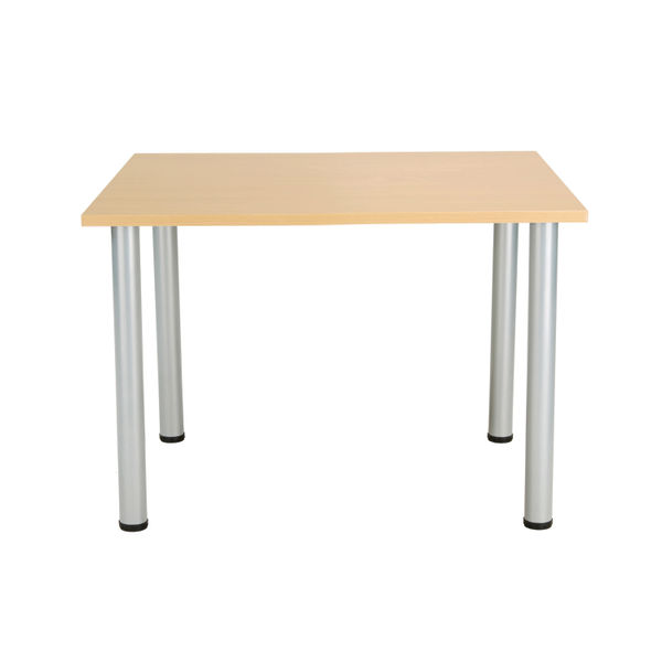 Jemini Rectangular Meeting Table 1200x800x730 Nova Oak/Silver KF816609