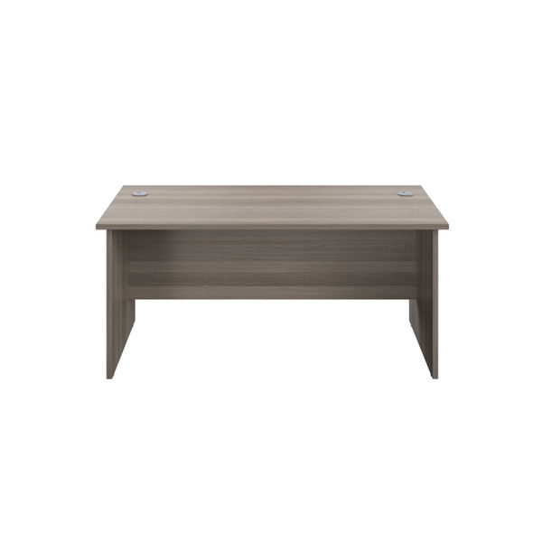 Jemini Rectangular Panel End Desk 1600x800x730mm Grey Oak KF804475