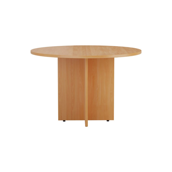 Jemini Round Meeting Table 1100x1100x730mm Beech KF90685