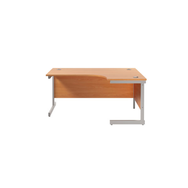 Jemini Radial Right Hand Cantilever Desk 1600x1200x730mm Beech/Silver KF801784