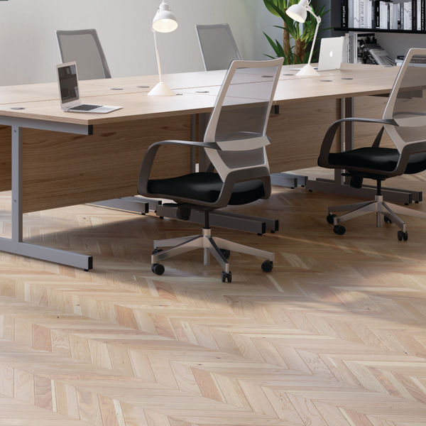 Jemini Single Rectangular Desk 1200x600x730mm Nova Oak/Silver KF800428