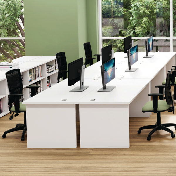 Jemini Rectangular Panel End Desk 1200x800x730mm Nova Oak KF804369