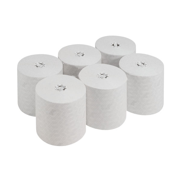 Scott Essential Rolled Paper Hand Towels 1 Ply 350m White (Pack of 6)