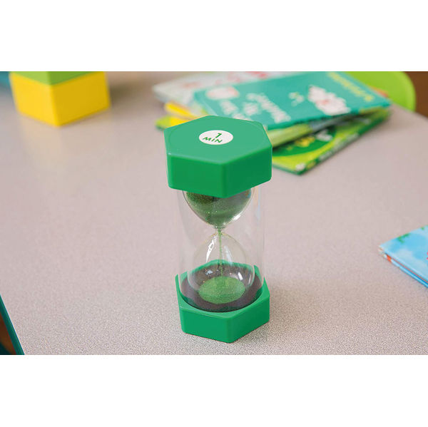 Sand Timer with Matching Coloured Sand 1 Minute Green/Clear 75x75x160mm ST1