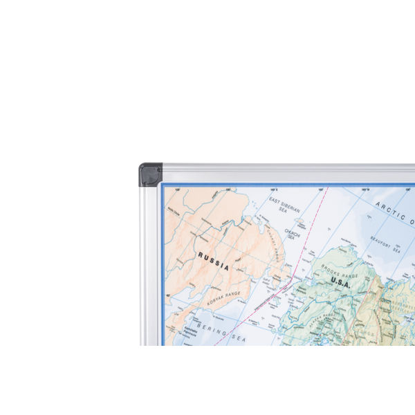 Bi-Office Maya Magnetic World Map Board 120x90cm MAP0100802