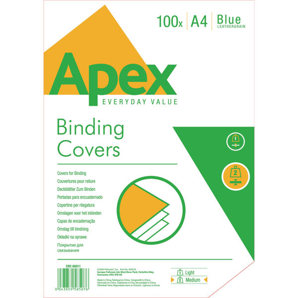 Fellowes Apex A4 Leatherboard Cover Blue BB58507