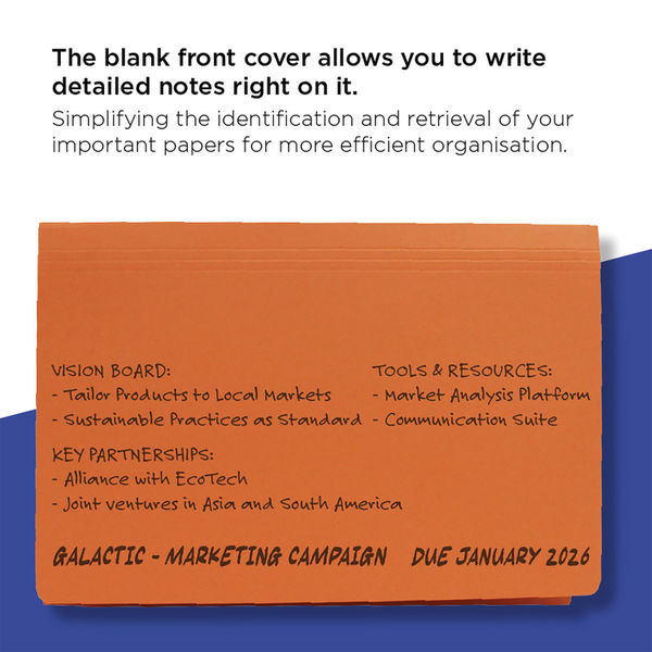 Exacompta Guildhall Full Flap Pocket Wallet Foolscap Orange (Pack of 50) PW2-ORG