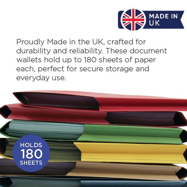 Exacompta Guildhall Document Wallet Foolscap Buff (Pack of 50) GDW1-BUF
